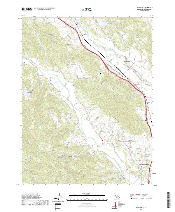 US Topo 7.5-minute map for Geyserville CA