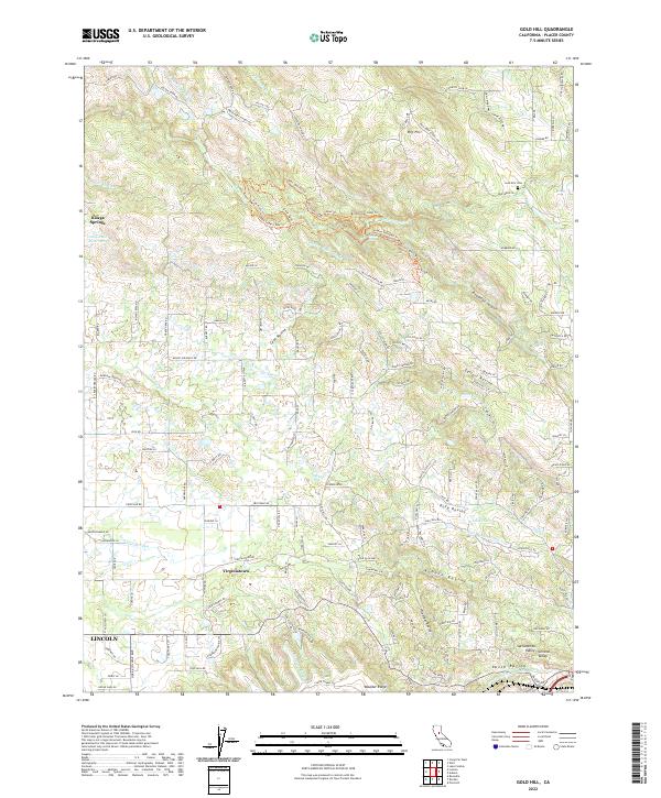 US Topo 7.5-minute map for Gold Hill CA