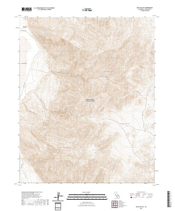 US Topo 7.5-minute map for Gold Valley CA