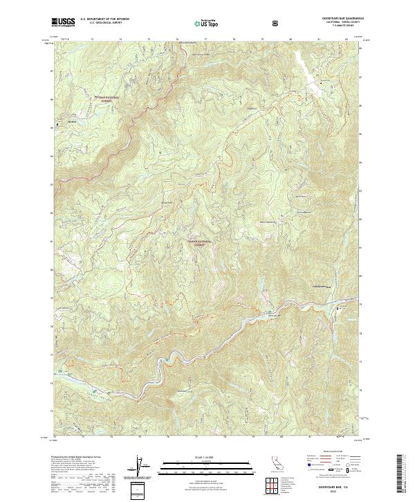 US Topo 7.5-minute map for Goodyears Bar CA