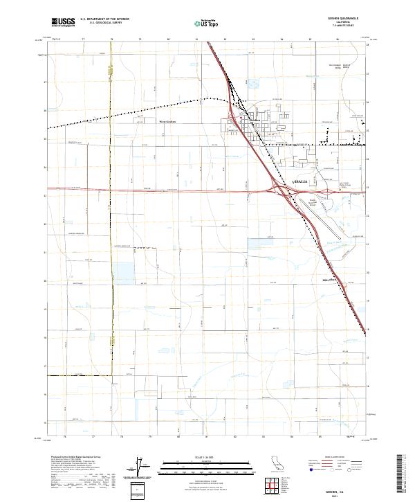 US Topo 7.5-minute map for Goshen CA