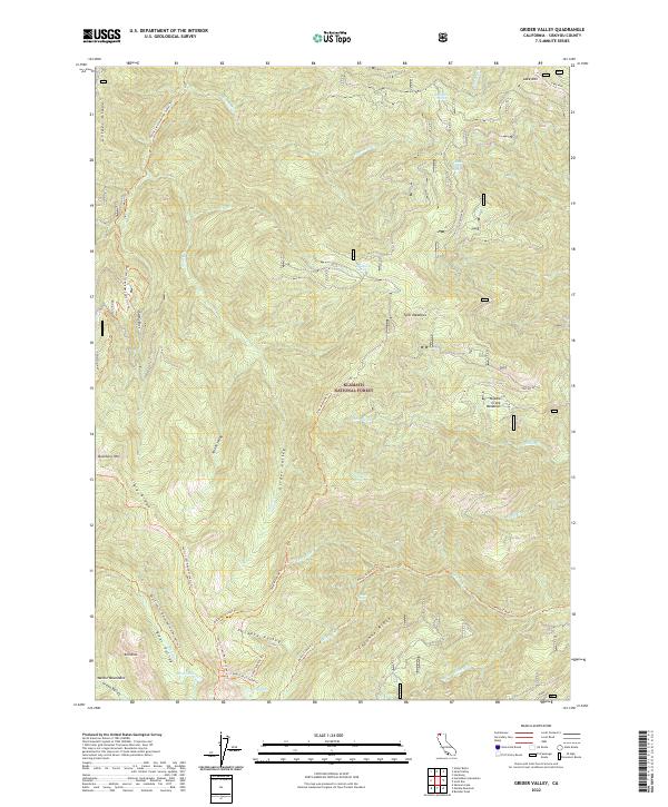 US Topo 7.5-minute map for Grider Valley CA