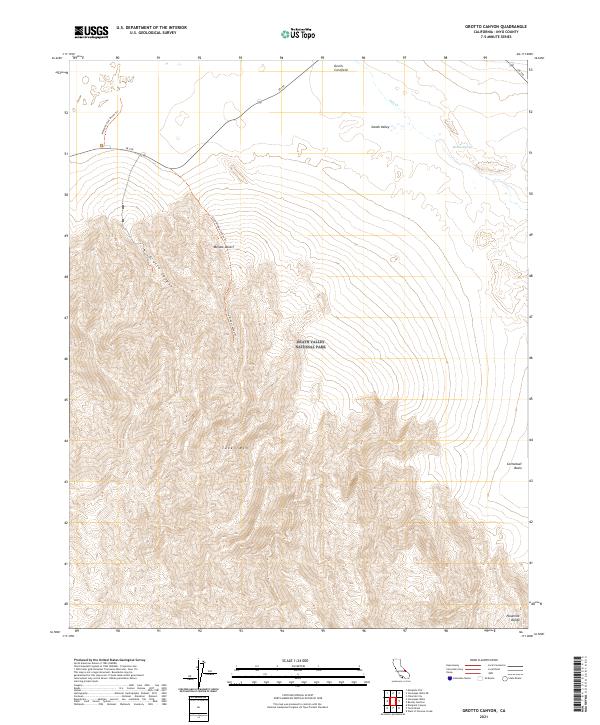 US Topo 7.5-minute map for Grotto Canyon CA