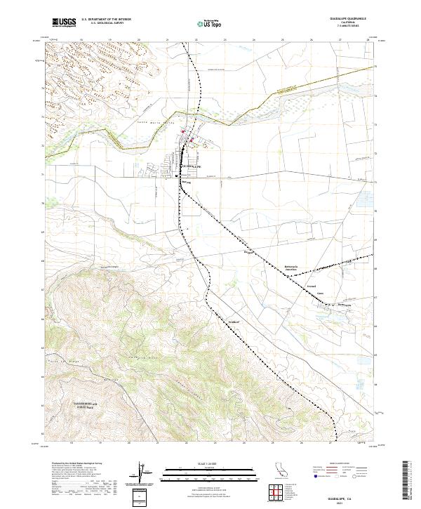 US Topo 7.5-minute map for Guadalupe CA