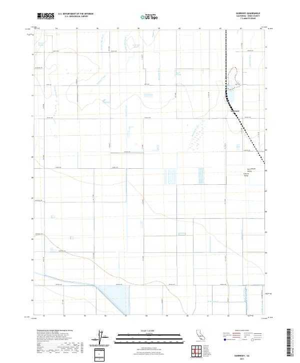 US Topo 7.5-minute map for Guernsey CA