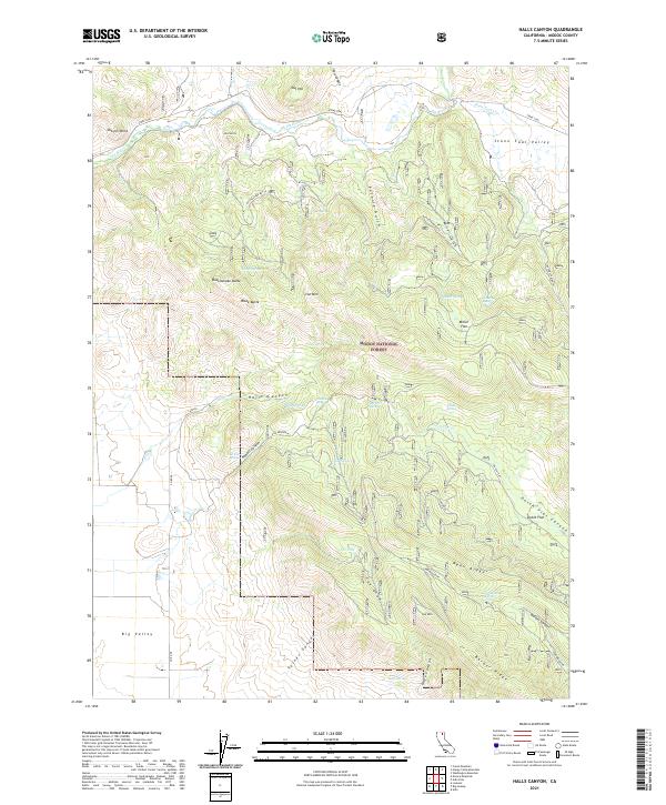 US Topo 7.5-minute map for Halls Canyon CA