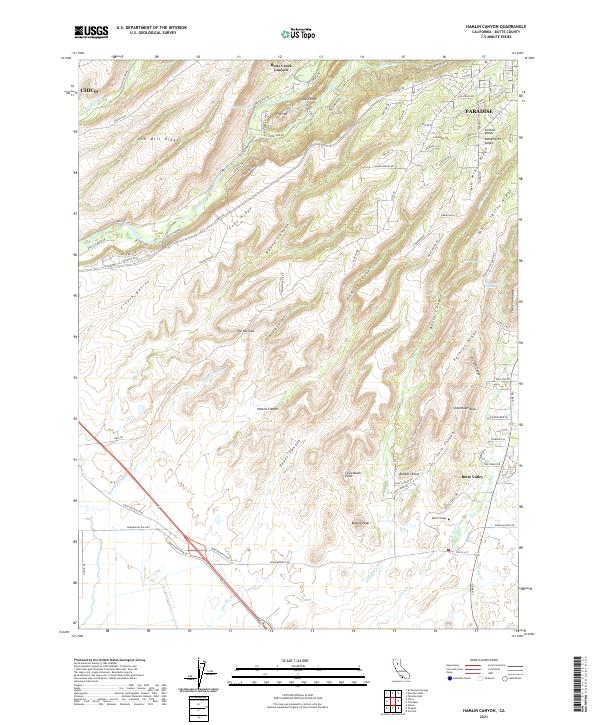 US Topo 7.5-minute map for Hamlin Canyon CA