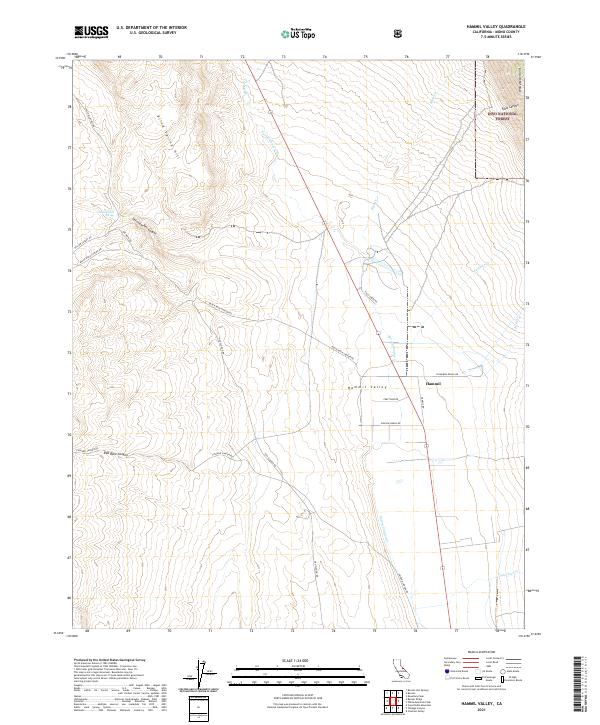 US Topo 7.5-minute map for Hammil Valley CA