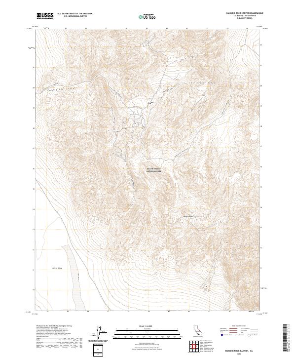 US Topo 7.5-minute map for Hanging Rock Canyon CA