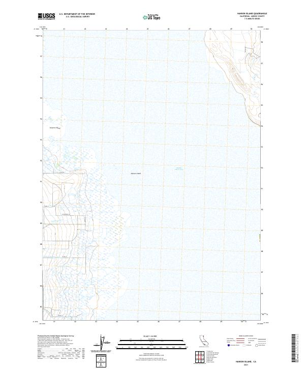 US Topo 7.5-minute map for Hansen Island CA