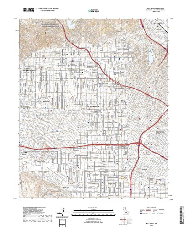 US Topo 7.5-minute map for Hollywood CA