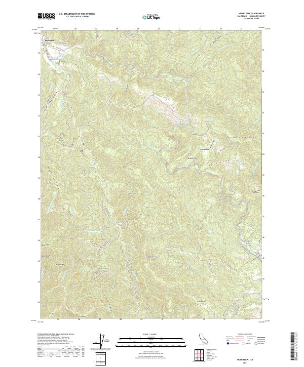 US Topo 7.5-minute map for Honeydew CA