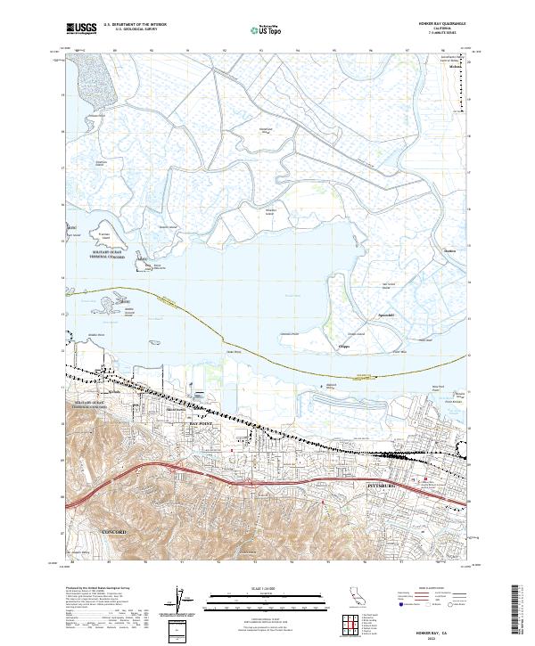 US Topo 7.5-minute map for Honker Bay CA