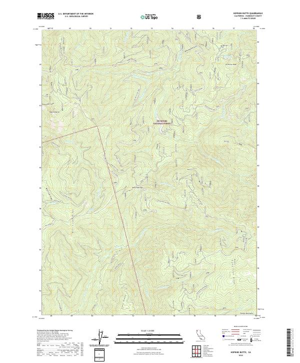 US Topo 7.5-minute map for Hopkins Butte CA