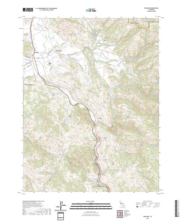 US Topo 7.5-minute map for Hopland CA