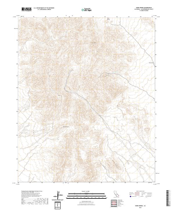 US Topo 7.5-minute map for Horn Spring CA