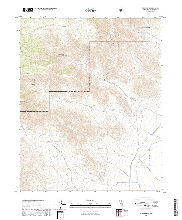 US Topo 7.5-minute map for Horse Canyon CA