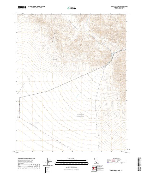 US Topo 7.5-minute map for Horse Thief Canyon CA