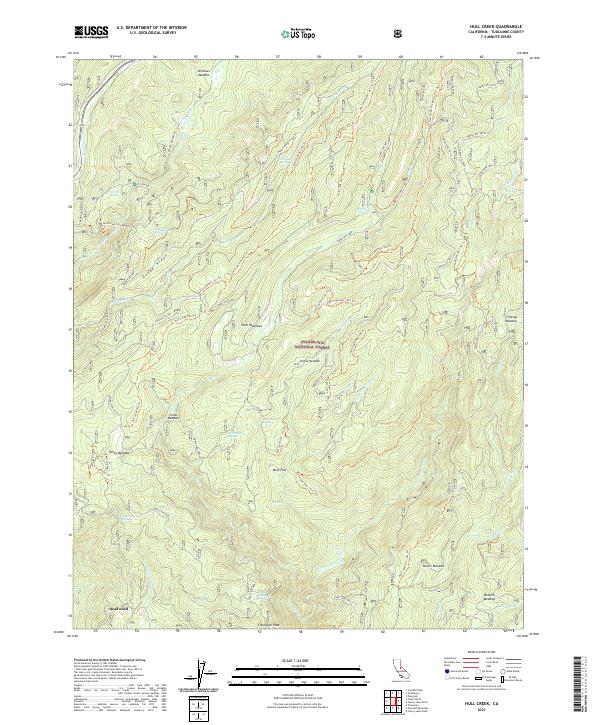 US Topo 7.5-minute map for Hull Creek CA