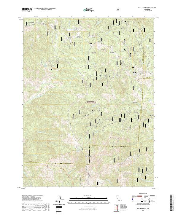 US Topo 7.5-minute map for Hull Mountain CA