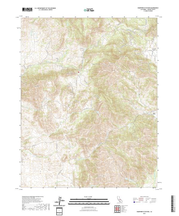 US Topo 7.5-minute map for Humphreys Station CA