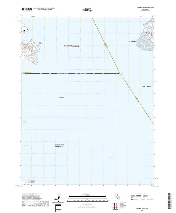 US Topo 7.5-minute map for Hunters Point CA