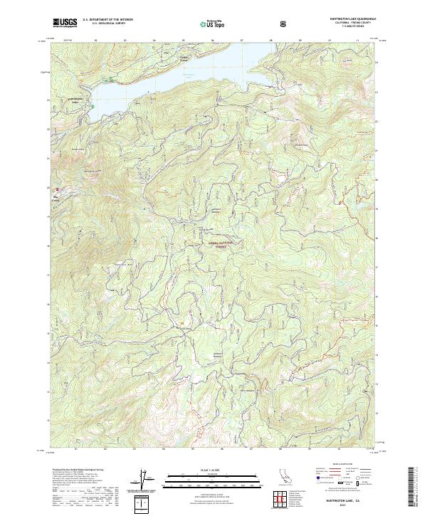 US Topo 7.5-minute map for Huntington Lake CA