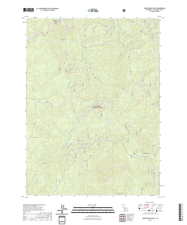 US Topo 7.5-minute map for Hurdygurdy Butte CA