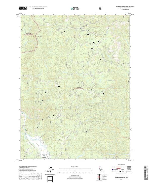 US Topo 7.5-minute map for Hyampom Mountain CA