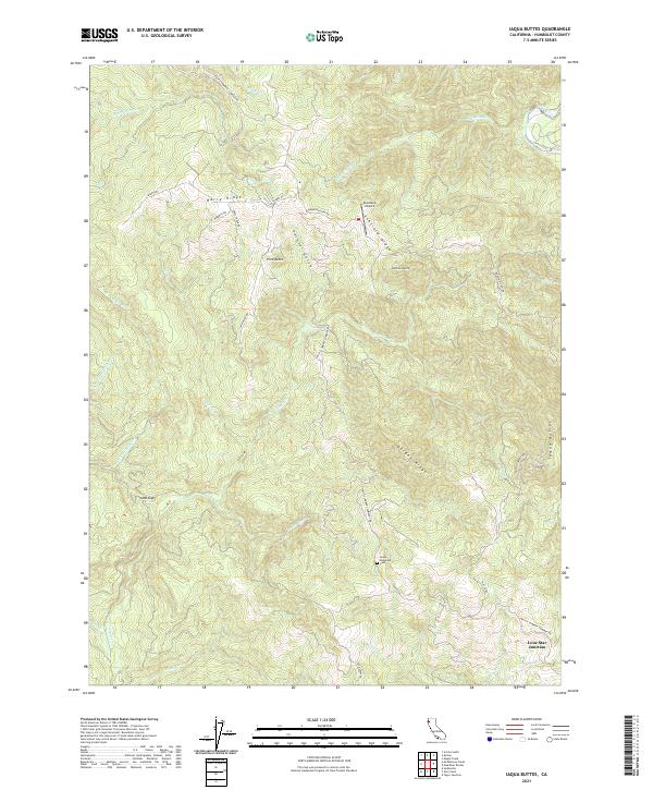 US Topo 7.5-minute map for Iaqua Buttes CA