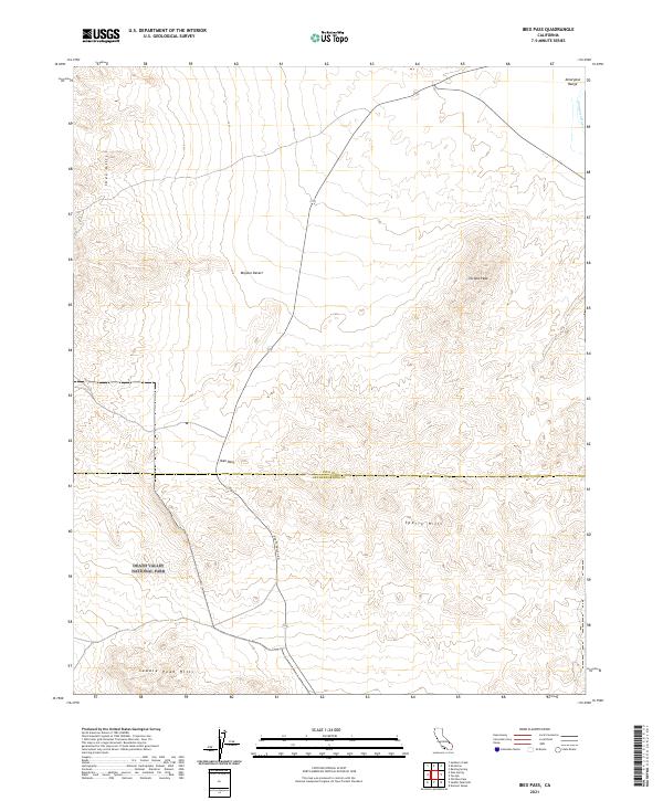 US Topo 7.5-minute map for Ibex Pass CA