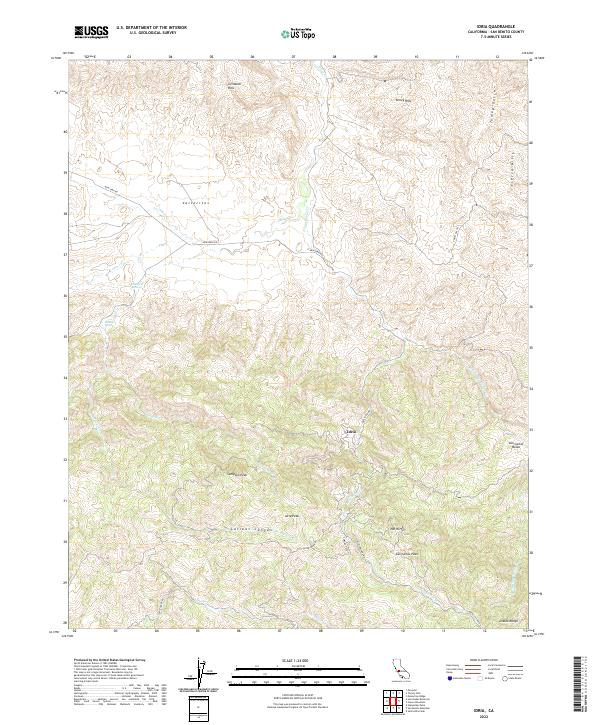 US Topo 7.5-minute map for Idria CA