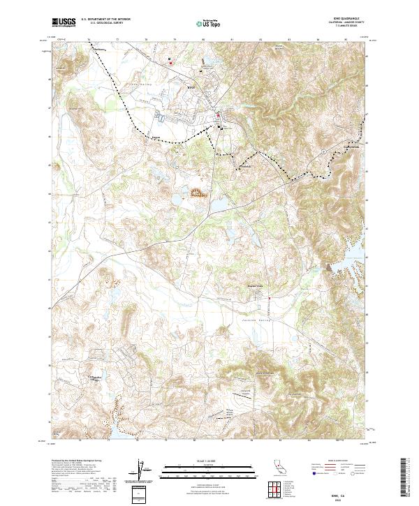 US Topo 7.5-minute map for Ione CA