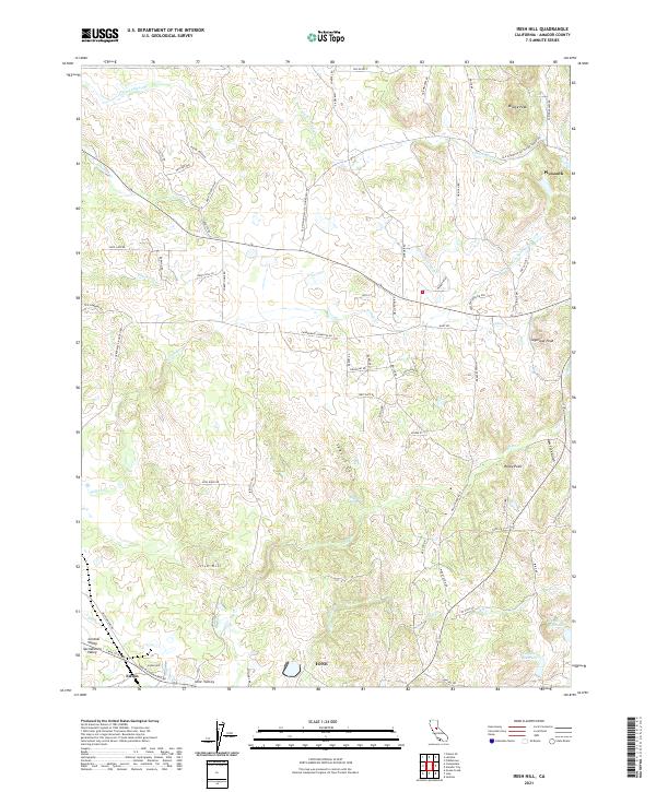 US Topo 7.5-minute map for Irish Hill CA