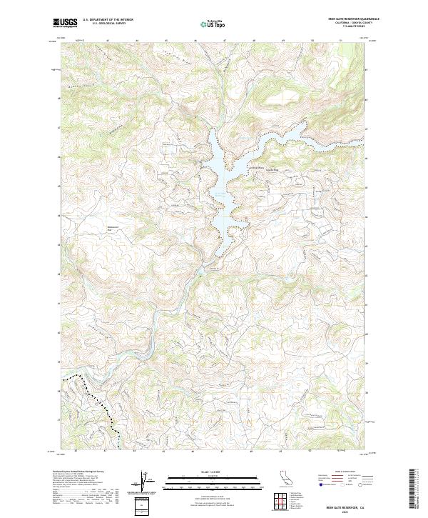 US Topo 7.5-minute map for Iron Gate Reservoir CA