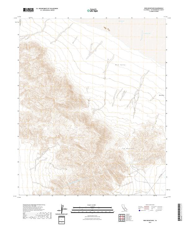 US Topo 7.5-minute map for Iron Mountains CA