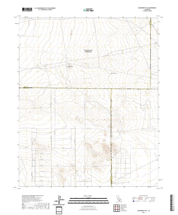 US Topo 7.5-minute map for Jackrabbit Hill CA