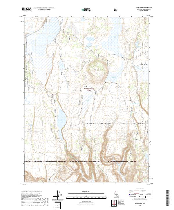 US Topo 7.5-minute map for Jacks Butte CA