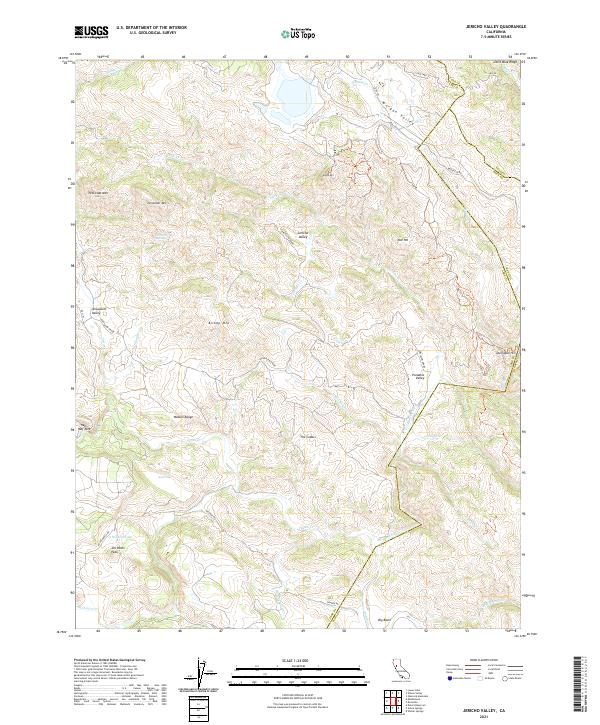 US Topo 7.5-minute map for Jericho Valley CA