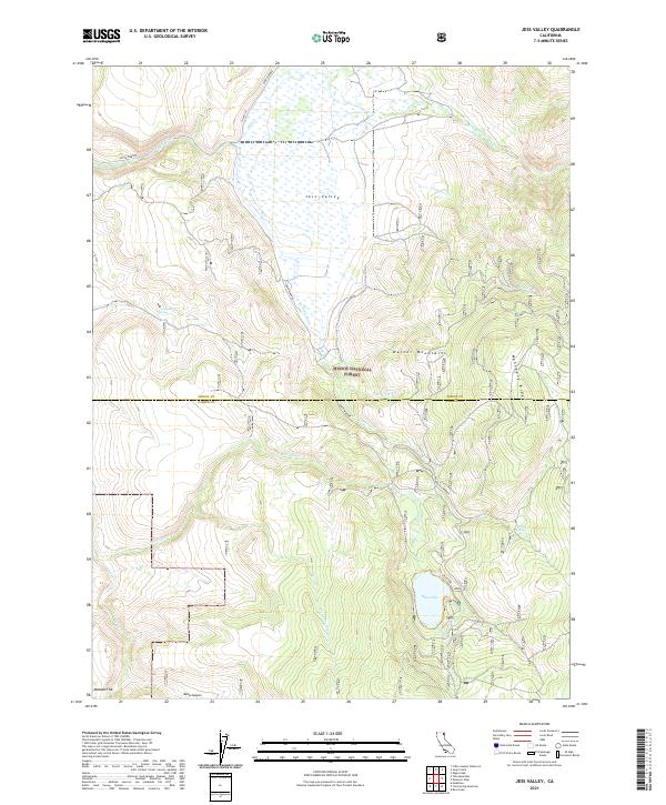 US Topo 7.5-minute map for Jess Valley CA