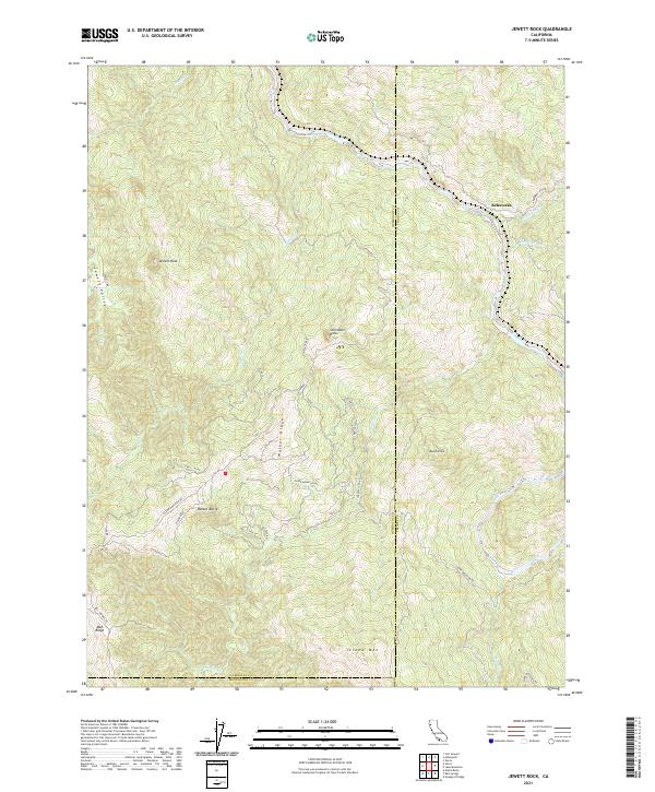 US Topo 7.5-minute map for Jewett Rock CA