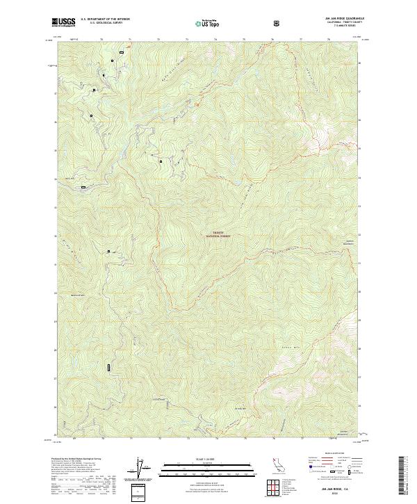 US Topo 7.5-minute map for Jim Jam Ridge CA