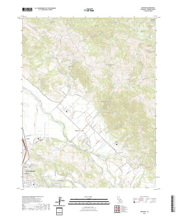 US Topo 7.5-minute map for Jimtown CA