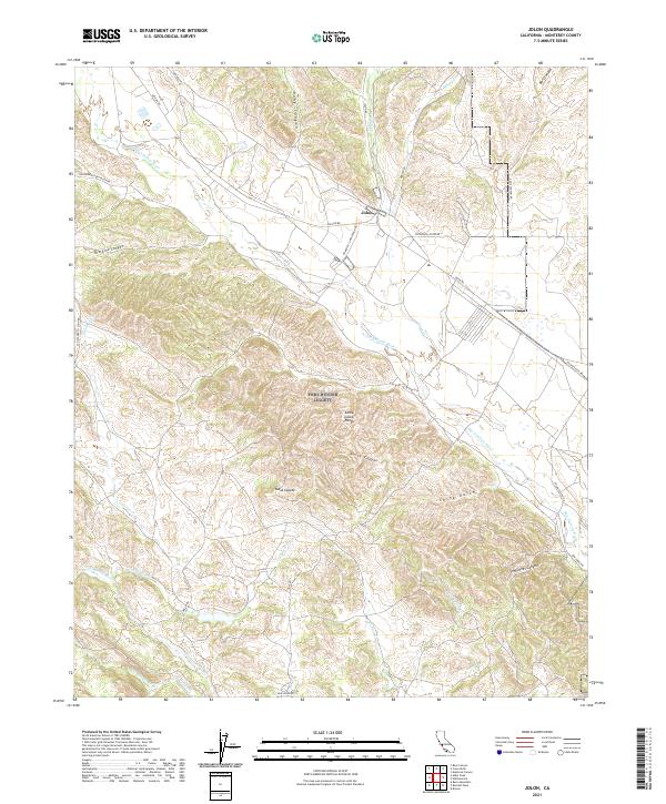 US Topo 7.5-minute map for Jolon CA