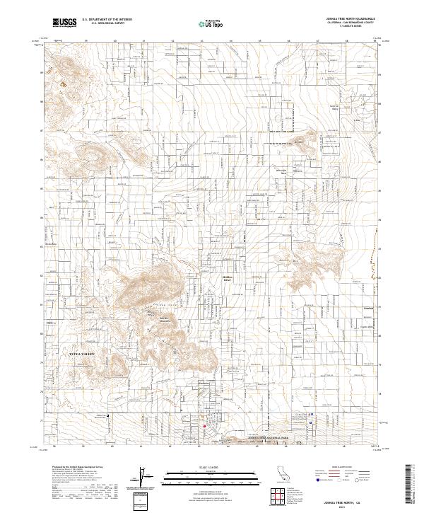 US Topo 7.5-minute map for Joshua Tree North CA