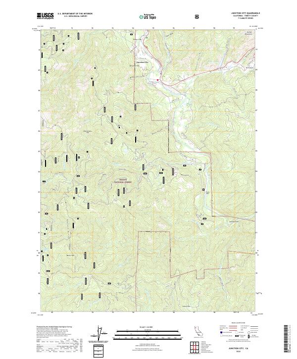 US Topo 7.5-minute map for Junction City CA