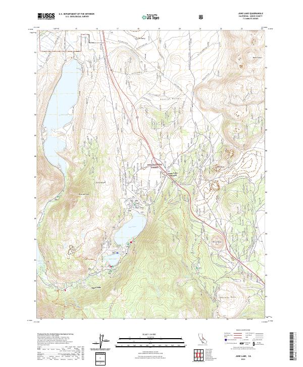 US Topo 7.5-minute map for June Lake CA