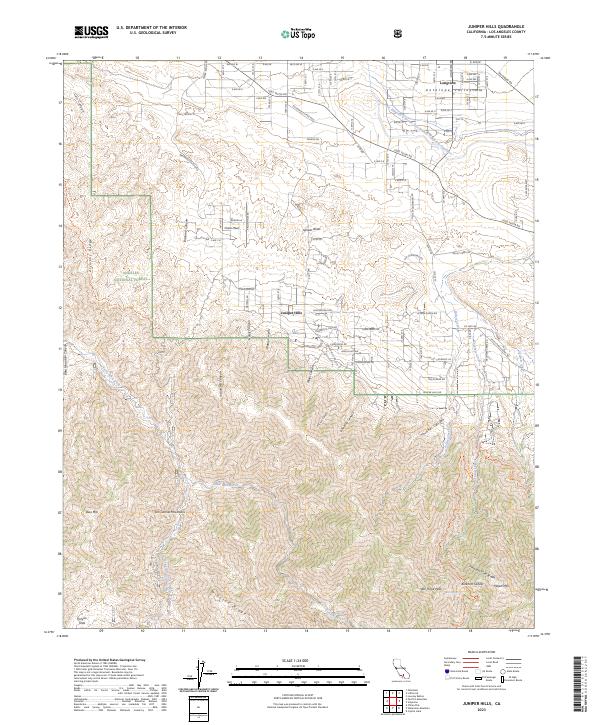 US Topo 7.5-minute map for Juniper Hills CA