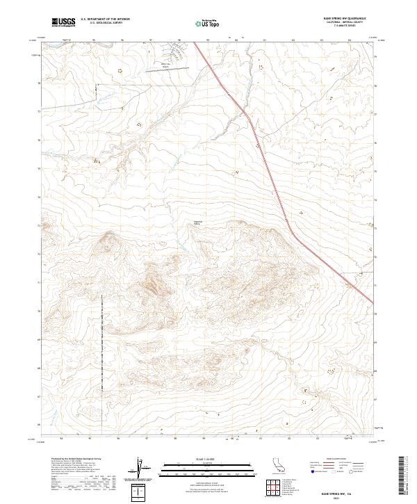 US Topo 7.5-minute map for Kane Spring NW CA