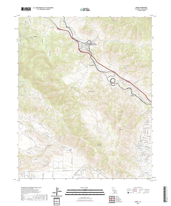 US Topo 7.5-minute map for Keene CA